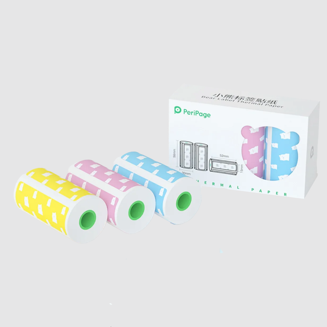 PeriPage® A6 Papel com Etiquetas Coloridas 3+ Rolos